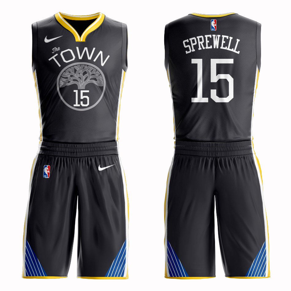 Men 2019 NBA Nike Golden State Warriors #15 black Customized jersey->customized nba jersey->Custom Jersey